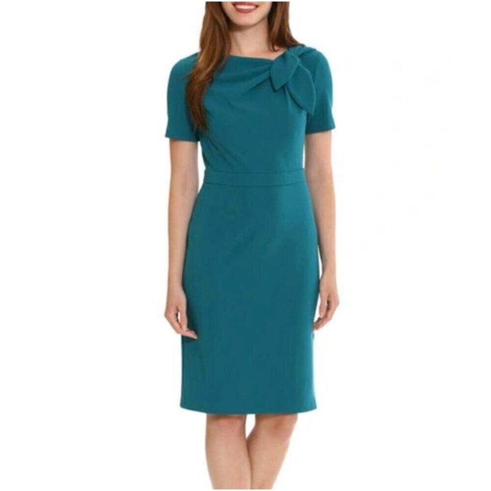 London Times Tie Detail Short Sleeve Dress Size 6 NWT - Picture 9 of 9